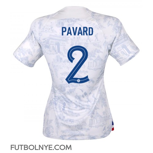 Camiseta Francia Benjamin Pavard #2 Visitante Equipación para mujer Mundial 2022 manga corta
